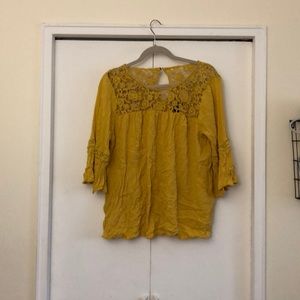 Torrid yellow boho top size 2